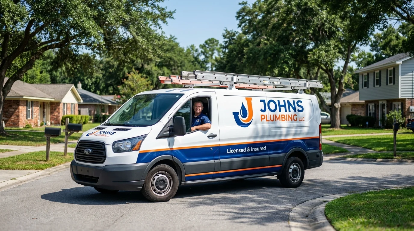 Johns Plumbing LLC service van in Calico Rock, AR